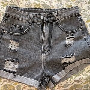 SHEIN black stone wash never worn denim shorts